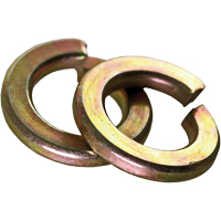 Split Lock Washer, 1/4", Yellow Zinc Oxford Builders Supplies Inc