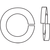 Split Lock Washer, 1/4", Yellow Zinc Oxford Builders Supplies Inc