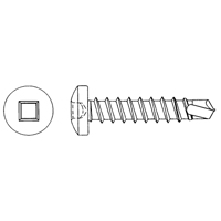Self Drill Pan Head Screws, #8 x 1" L, Zinc Plated Oxford Builders Supplies Inc