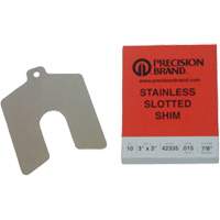 Slotted Shim Assortments, 2" L x 0.001"- 0.125" Thickness, 2" W, Stainless Steel Oxford Builders Supplies Inc