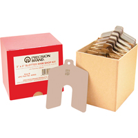 Slotted Shim Assortments, 2" L x 0.001"- 0.075" Thickness, 2" W, Stainless Steel Oxford Builders Supplies Inc
