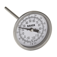 Bi-Metal Thermometers, Contact, Analogue, 0-250°F (-20-120°C) Oxford Builders Supplies Inc
