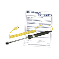 Surface Thermocouple Probe with Calibration Certificate, 500 °C (932°F) Max. Temp. Oxford Builders Supplies Inc