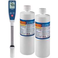 Long Stem pH Meter & 4pH/7pH Buffer Solution Kit Oxford Builders Supplies Inc