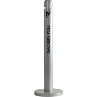 Smokers' Pole Cigarette Receptacle, Free-Standing, Aluminum, 41" Height Oxford Builders Supplies Inc