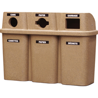 Recycling Containers Bullseye, Curbside, Plastic, 3 x 22 US Gal. Oxford Builders Supplies Inc