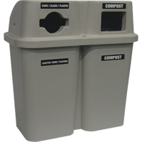 Recycling Containers Bullseye, Curbside, Plastic, 2 x 22 US gal. Oxford Builders Supplies Inc