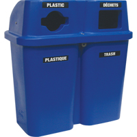 Recycling Containers Bullseye, Curbside, Plastic, 2 x 22 US gal. Oxford Builders Supplies Inc
