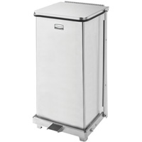 Corbeille &agrave; p&eacute;dale carr&eacute;e avec doublure Defenders, Acier inoxydable, Capacit&eacute; 6,5 gal. US Oxford Builders Supplies Inc