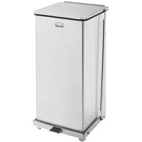 Corbeille &agrave; p&eacute;dale carr&eacute;e avec doublure Defenders, Acier inoxydable, Capacit&eacute; 13 gal. US Oxford Builders Supplies Inc