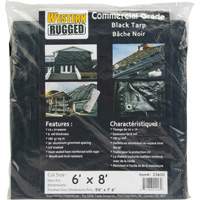 B&acirc;che, Usage industriel l&eacute;ger, Noir, 6' x 8' x 8 mils Oxford Builders Supplies Inc