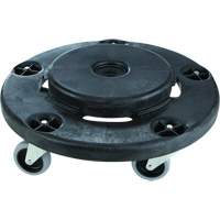 Brute&reg; Quiet Dolly, Polyethylene, Black, Fits: 26-1/2" Dia. Oxford Builders Supplies Inc