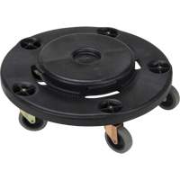 Waste Container Dolly, Polypropylene, Black, Fits: 24" Dia. Oxford Builders Supplies Inc
