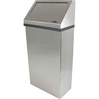 Wall Mounted Waste Receptacle, Stainless Steel, 13.2 US gal. Oxford Builders Supplies Inc