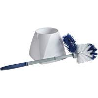 Toilet Brush with Lip & Holder, 15" L, Synthetic Bristles, White Oxford Builders Supplies Inc