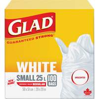 Petits sacs &agrave; ordures 25 L sans parfum, R&eacute;gulier, 20" la x 20" lo, Blanc Oxford Builders Supplies Inc