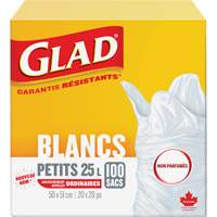 Petits sacs &agrave; ordures 25 L sans parfum, R&eacute;gulier, 20" la x 20" lo, Blanc Oxford Builders Supplies Inc