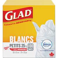 Small 25L Febreze Garbage Bags, Regular, 20" W x 20" L, White Oxford Builders Supplies Inc