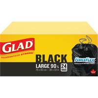 90L Garbage Bags, Regular, 30" W x 33" L, Black Oxford Builders Supplies Inc