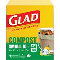 Petits sacs de compostage, R&eacute;gulier, 17" lo x 16" la, Brun, Capacit&eacute; de 10 L (3 gal.) Oxford Builders Supplies Inc