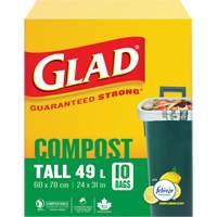 Sacs de compostage hauts, R&eacute;gulier, 31" lo x 24" la, Brun, Capacit&eacute; de 49 L (13 gal.) Oxford Builders Supplies Inc