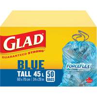 45L Recycling Bags, Regular, 24" W x 28" L, Blue Oxford Builders Supplies Inc