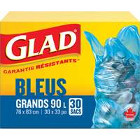 45L Recycling Bags, Regular, 30" W x 33" L, Blue Oxford Builders Supplies Inc