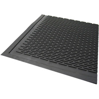Outdoor Mat, Rubber, Scraper Type, Solid Pattern, 3' x 5', Black Oxford Builders Supplies Inc