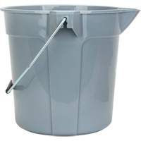 Round Bucket with Pouring Spout, 2.64 US Gal. (10.57 qt.) Capacity, Grey Oxford Builders Supplies Inc