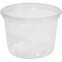 MicroGourmet 16 oz. Clear Deli Container without Lid, Plastic, Round Oxford Builders Supplies Inc