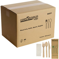 Wood Cutlery Set in Paper Bag Oxford Builders Supplies Inc