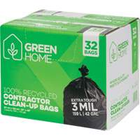 Green Home Garbage Bags, Strong, 33" W x 48" L, 3 mils, Black, 159 L (42 Gal.) Capacity Oxford Builders Supplies Inc