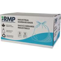 Industrial Garbage Bags, Strong, 30" W x 38" L, 0.9 mils, Blue, 88 L (20 Gal.) Capacity Oxford Builders Supplies Inc