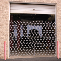 Galvanized Folding Security Gates, Fixed Single Folding, 10' L x 6' 6" H Expanded Oxford Builders Supplies Inc