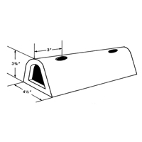 Extruded Rubber Dock Fenders, Rubber, 4-1/2" W x 12" L x 3-3/4" D Oxford Builders Supplies Inc