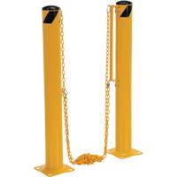 Dock Chain Barrier Bollard System, Steel, 42" H x 6-5/8" W, Yellow Oxford Builders Supplies Inc