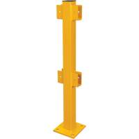 Poteau en ligne pour garde-corps l&eacute;gers, Acier, 42" h, Jaune s&eacute;curit&eacute; OSHA Oxford Builders Supplies Inc
