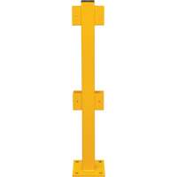 Poteau en ligne pour garde-corps l&eacute;gers, Acier, 42" h, Jaune s&eacute;curit&eacute; OSHA Oxford Builders Supplies Inc