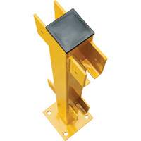 Poteau en ligne pour garde-corps l&eacute;gers, Acier, 42" h, Jaune s&eacute;curit&eacute; OSHA Oxford Builders Supplies Inc