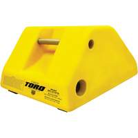 Cale-roue pour &eacute;quipement lourd de 255 tonnes avec poign&eacute;e et trou, Ur&eacute;thane, Jaune Oxford Builders Supplies Inc