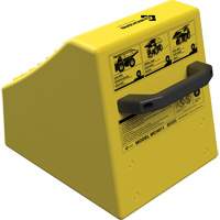 Checkers Safety Heavy-Duty Ultra Class Mining Wheel Chock without Bracket, HDPE, Yellow, 14-1/2" W x 17-1/2" D x 16" H Oxford Builders Supplies Inc