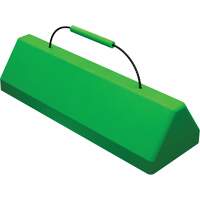 Checkers Safety SafeRay  Aircraft Wheel Chock with Cable Handle, Urethane, Fluorescent Green, 24" W x 8" D x 6" H Oxford Builders Supplies Inc