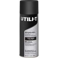 Peinture-&eacute;mail en a&eacute;rosol polyvalent UTILI-T, Noir, Plat, 10 oz/283 g, Canette a&eacute;rosol Oxford Builders Supplies Inc