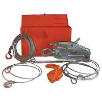 Tirfor&reg; Wire Rope Hoist TU128 Rescue Kit, 7/16" Wire Diameter, 4000  lbs. (2 tons) Capacity Oxford Builders Supplies Inc