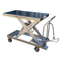 Table &eacute;l&eacute;vatrice &agrave; ciseaux hydraulique pneumatique, Acier inoxydable, 47-1/2" lo x 24" la, Cap. 2000 lb Oxford Builders Supplies Inc