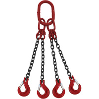 &eacute;lingue en chaîne, chaîne Calibre 80, Quadruple branches, crochets Oblong et &eacute;chappement, 9/32" x 5' Oxford Builders Supplies Inc