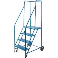 CSA-Certified Rolling Step Ladder, 4 Steps, 22" Step Width, 37" Platform Height, Steel Oxford Builders Supplies Inc