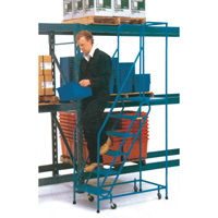 CSA-Certified Rolling Step Ladder, 6 Steps, 22" Step Width, 55" Platform Height, Steel Oxford Builders Supplies Inc