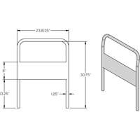 24" Chrome Handle for Platform Truck Oxford Builders Supplies Inc