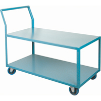 Heavy-Duty Low Profile Shop Carts, 2 Tiers, 24" W x 48" D x 40" H, 1200 lbs. Cap. Oxford Builders Supplies Inc